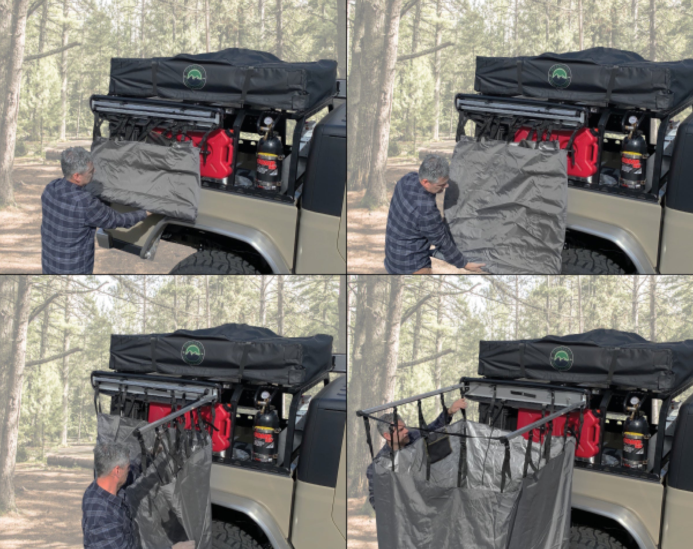 HD Nomadic Shower - Single Person Quick Deploying Shower, 42" x 42", Grey Body, Green Trim W/Black Travel Bag