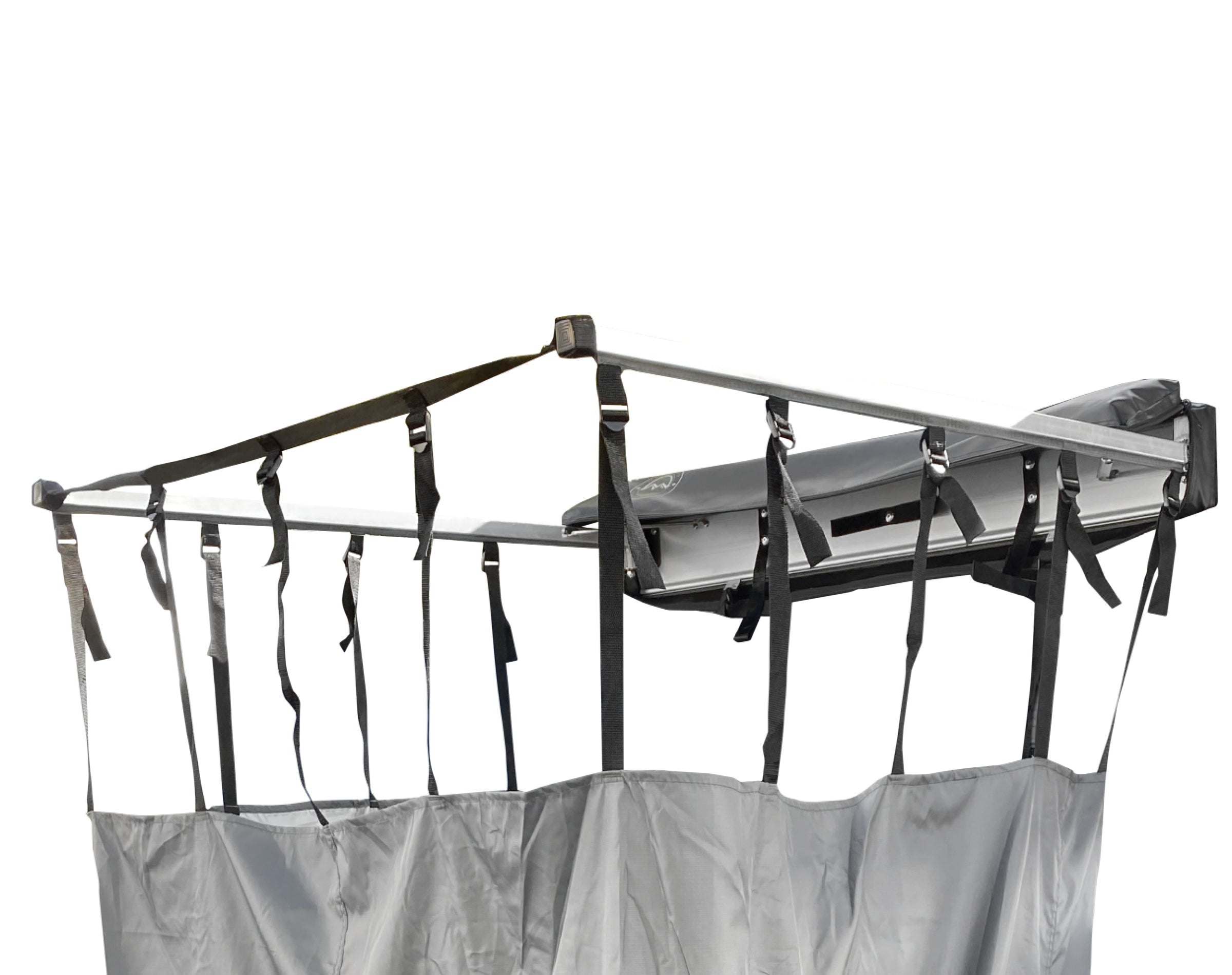 HD Nomadic Shower - Single Person Quick Deploying Shower, 42" x 42", Grey Body, Green Trim W/Black Travel Bag