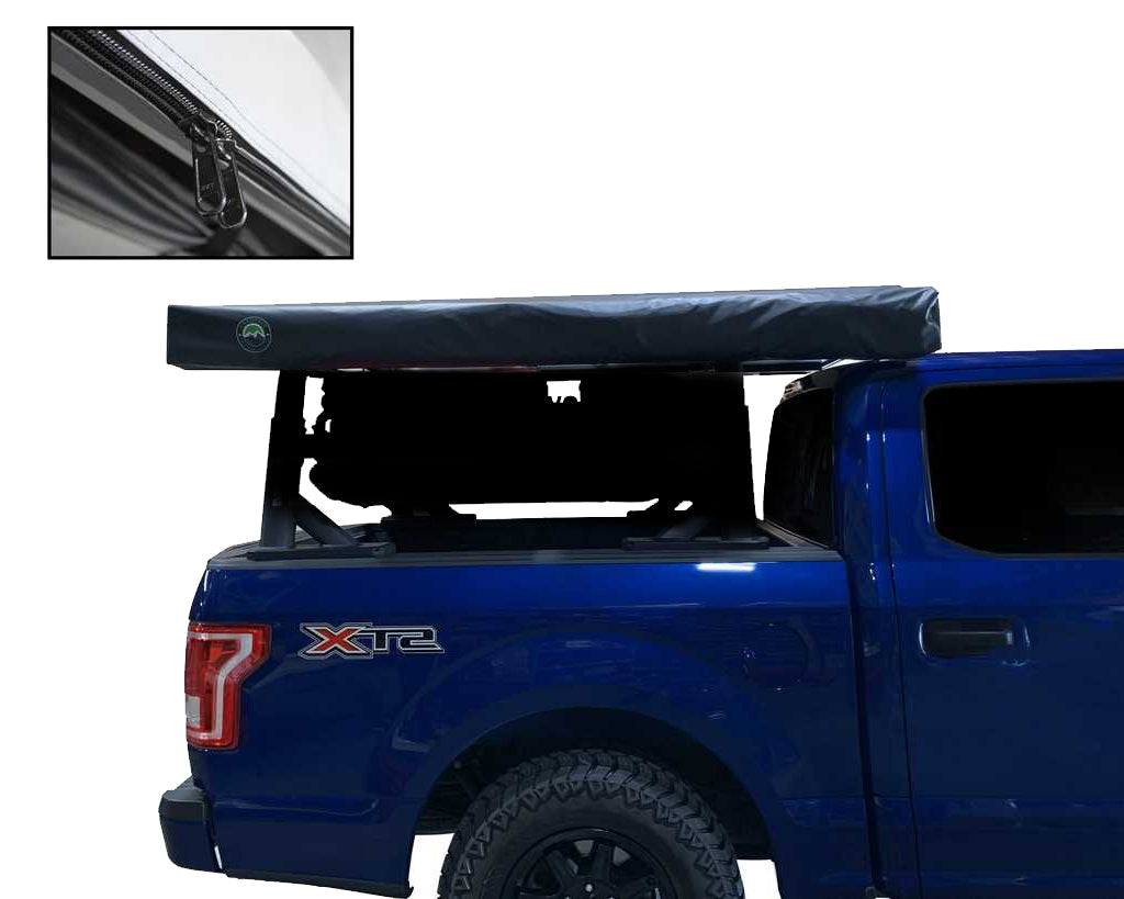 HD Nomadic 270 LT - Awning, Passenger Side, Grey Body, Green Trim & Black Travel Cover - No Brackets, No Hardware, No Accessories