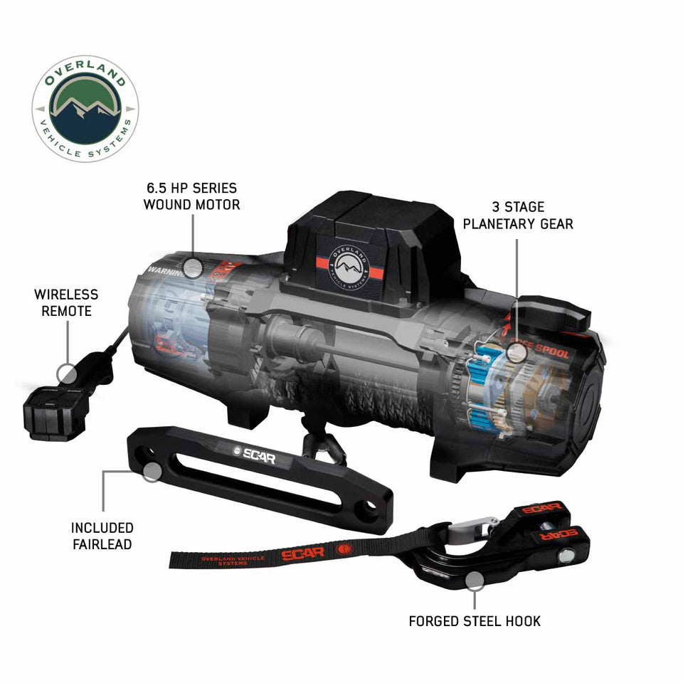 SCAR 12S - 12,000 Lbs. Rated Synthetic Rope Winch (In-Store)