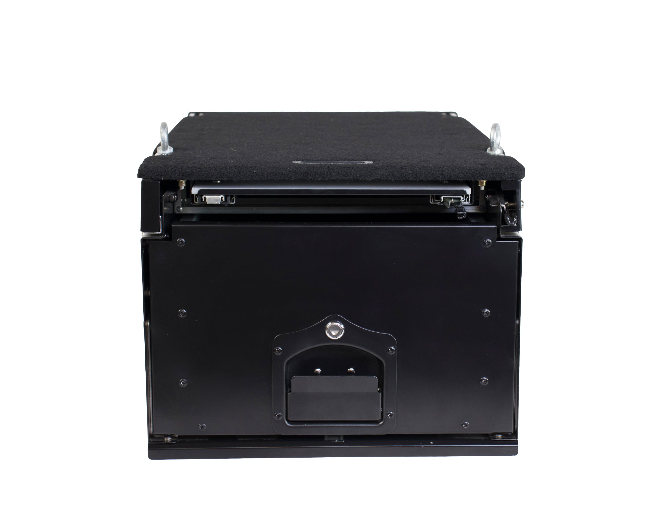 Cargo Box With Slide Out Drawer & Working Station - Black Powder Coat
