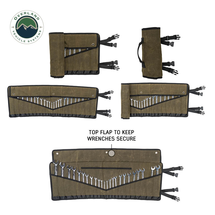 Large Wrench Tool Roll (24 Slot) #16 Waxed Canvas