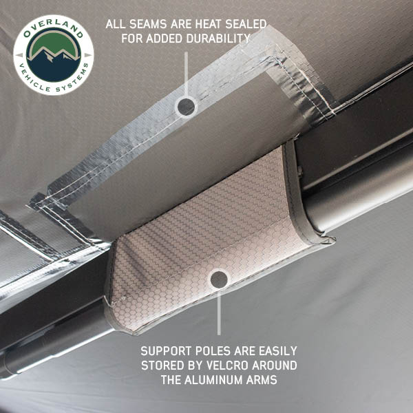 XD Nomadic 270 - Awning W/Lights & Black Out , Driver Side, Grey Hex, Black Trim & Black Travel Cover - No Brackets, No Hardware