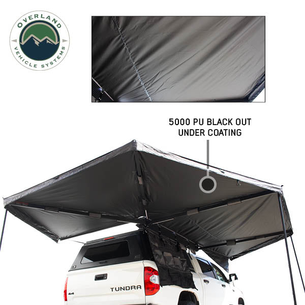 XD Nomadic 270 - Awning W/Lights & Black Out , Passenger Side, Grey Hex, Black Trim & Black Travel Cover