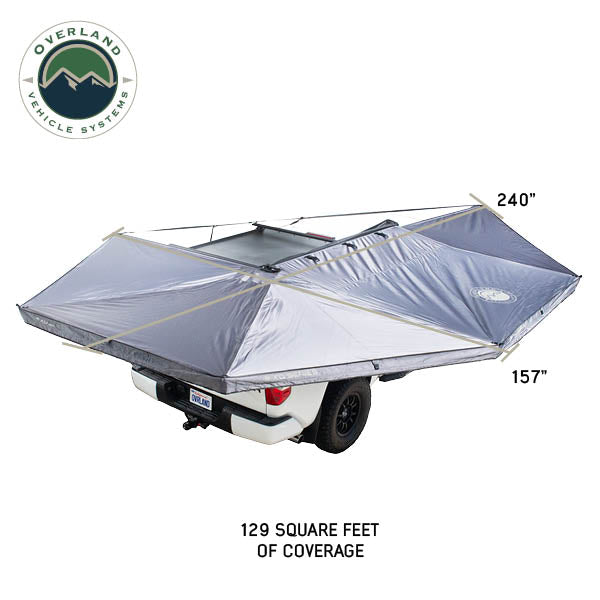 XD Nomadic 270 - Awning W/Lights & Black Out , Passenger Side, Grey Hex, Black Trim & Black Travel Cover