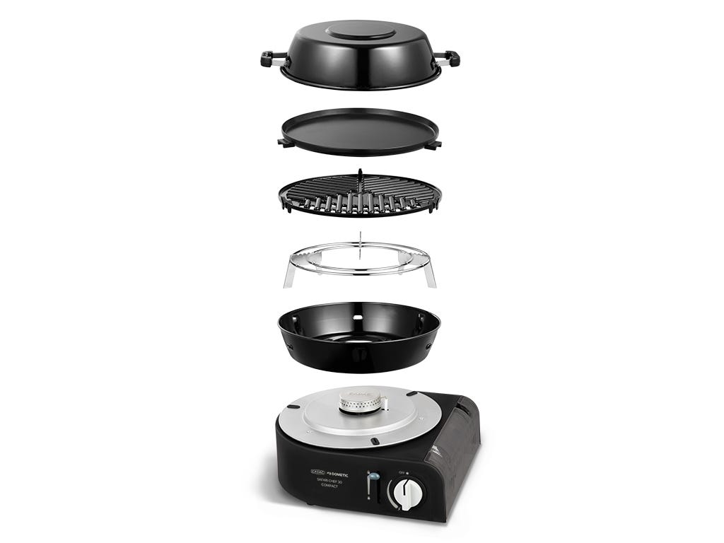 Safari Chef 30 Compact/ Portable 6 Piece/ Gas Barbeque/ Camp Cooker-0