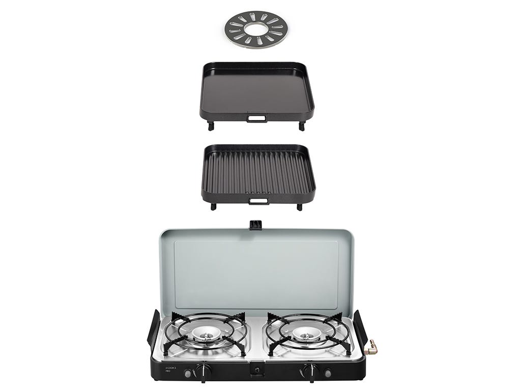 2 Cook 3 Pro Deluxe/ Portable 3 Piece/ Gas Barbeque/ Camp Cooker-0