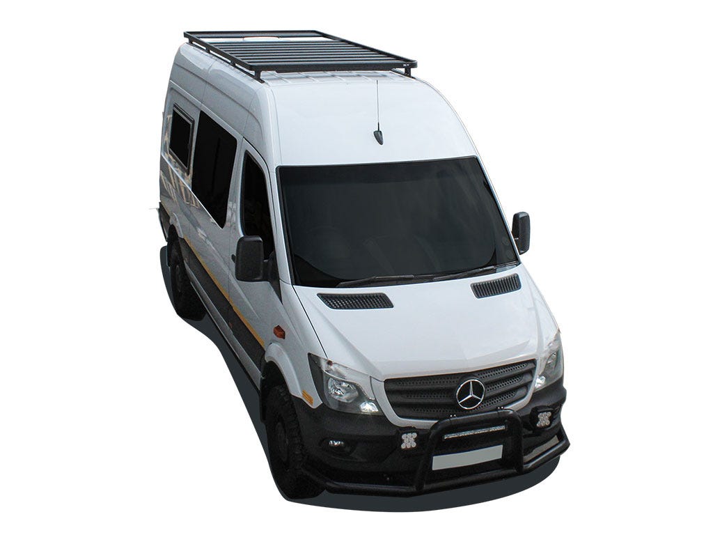 Mercedes-Benz Sprinter 144in/170in / L2/L3 / MWB/LWB Wheelbase w/OEM Tracks (2006-Current) Slimline II Roof Rack Kit / Tall-0