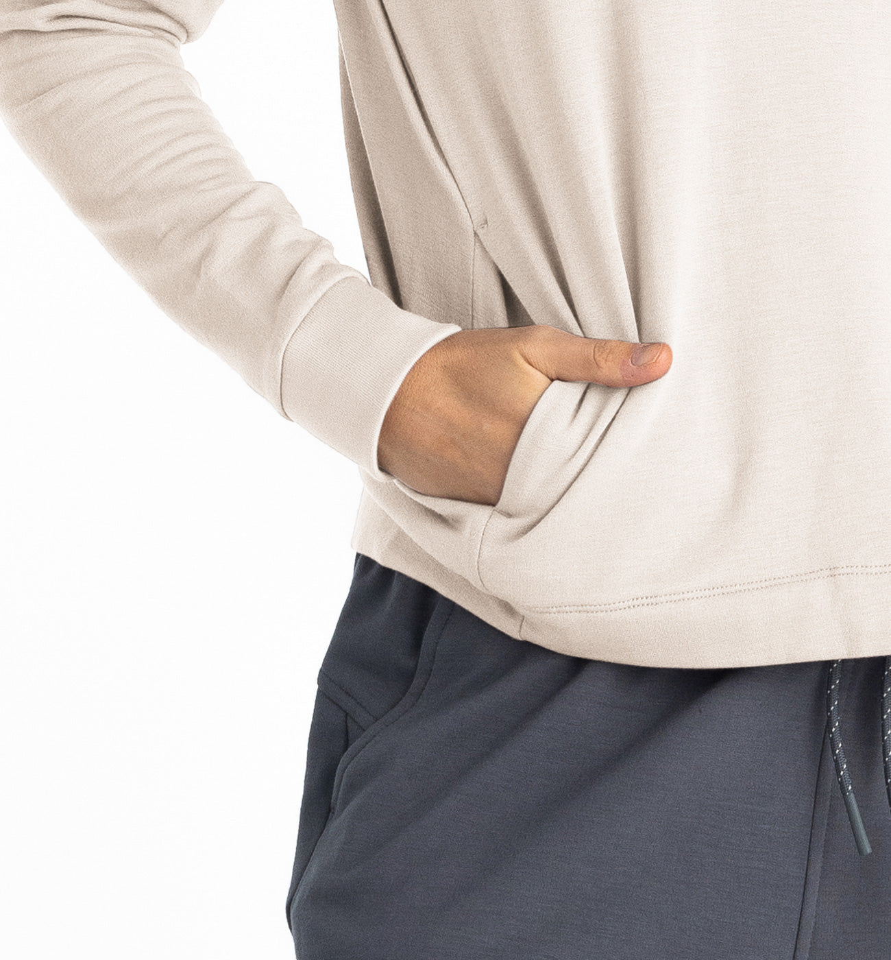 Women's Bamboo Lightweight Fleece Cropped Hoodie