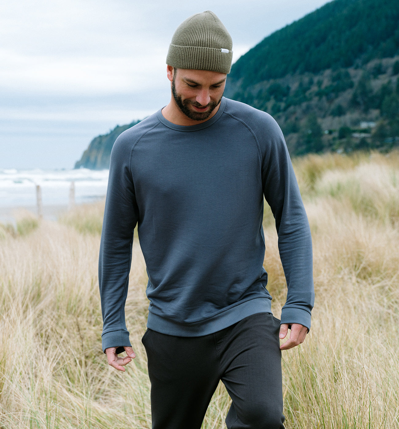 Men's Bamboo Lightweight Fleece Crew
