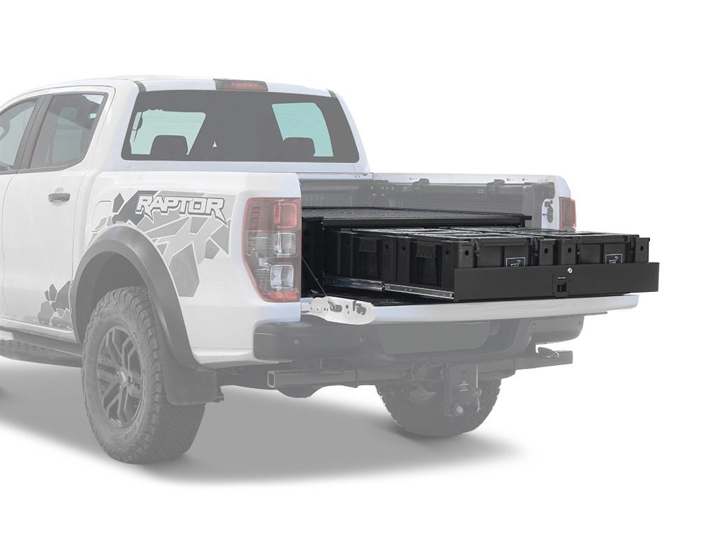Ford Ranger Wildtrak / Raptor (2014-2022) w/Drop-In Bed Liner Wolf Pack Drawer Kit-0
