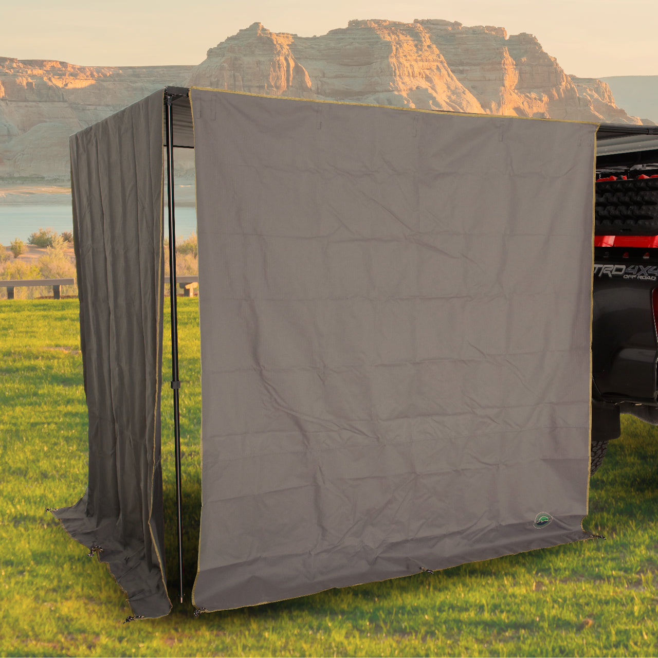 HD Nomadic 2.0 - Awning Wall Front Section, 6.5' x 6.5', Grey Body, Green Trim W/Storage Bag