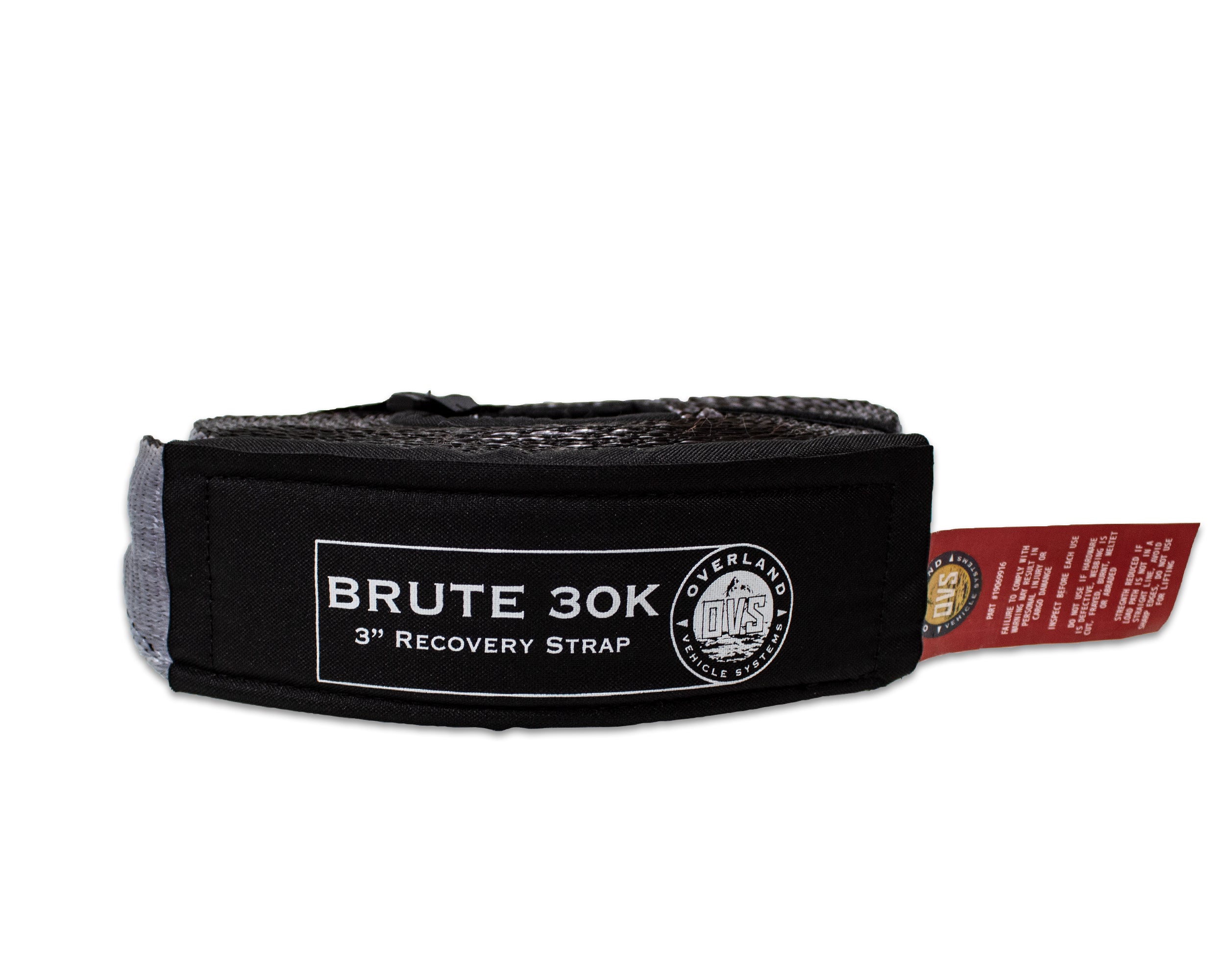 Tow Strap 30,000 lb. 3" x 30' Gray With Black Ends & Storage Bag