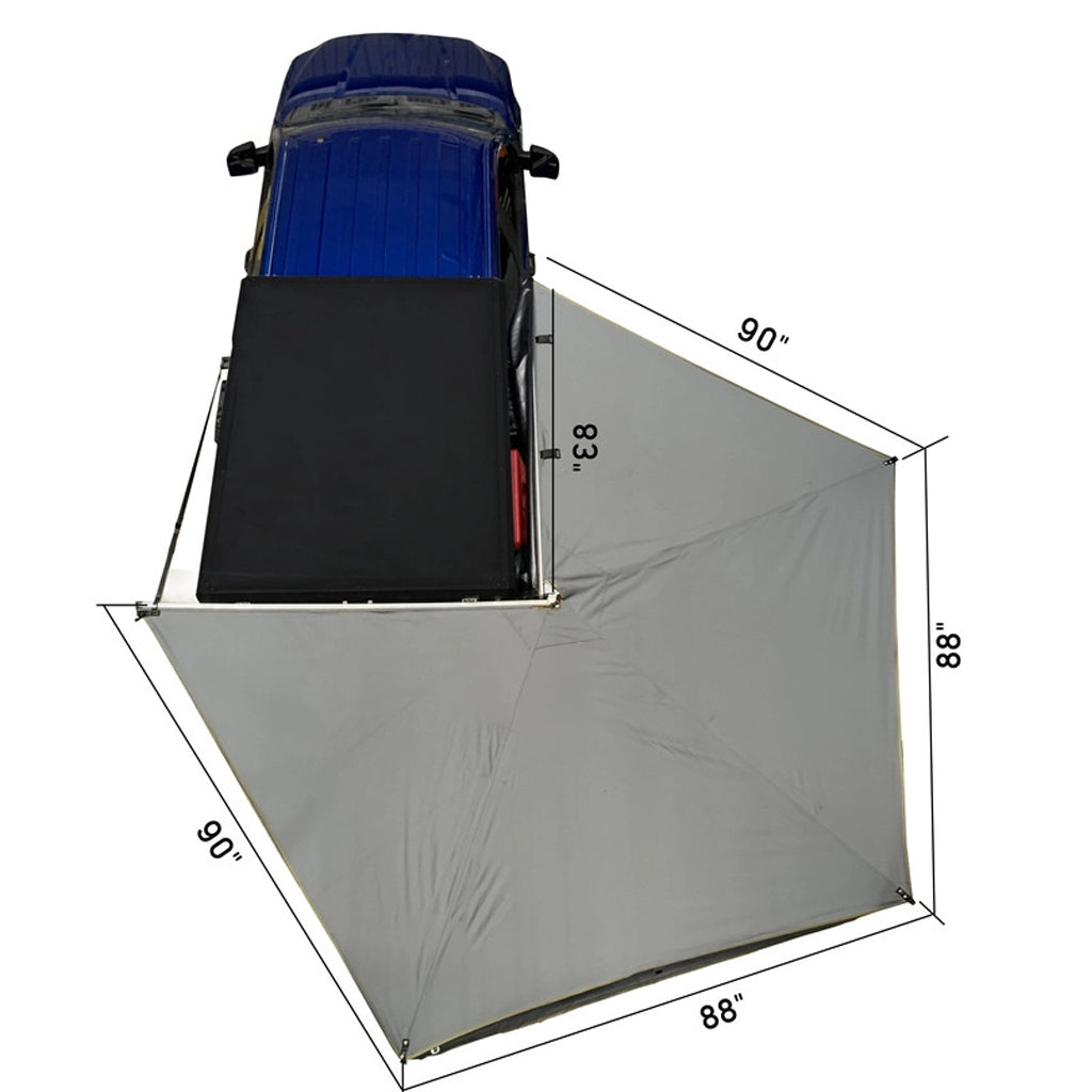 HD Nomadic 270 LT - Awning, Wall 1 & 2, Passenger Side, Grey Body, Green Trim W/Black Travel Bag