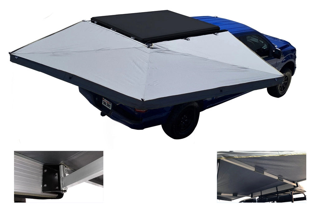 HD Nomadic 270 LT - Awning, Wall 1 & 2, Passenger Side, Grey Body, Green Trim W/Black Travel Bag