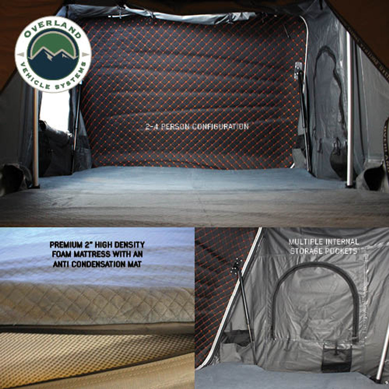 HD Bundu 2 - Hard Shell Roof Top Tent, 2 Person, Grey Body & Gren Rainfly
