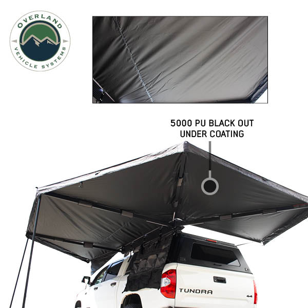 XD Nomadic 270 - Awning W/Lights & Black Out , Driver Side, Grey Hex, Black Trim & Black Travel Cover