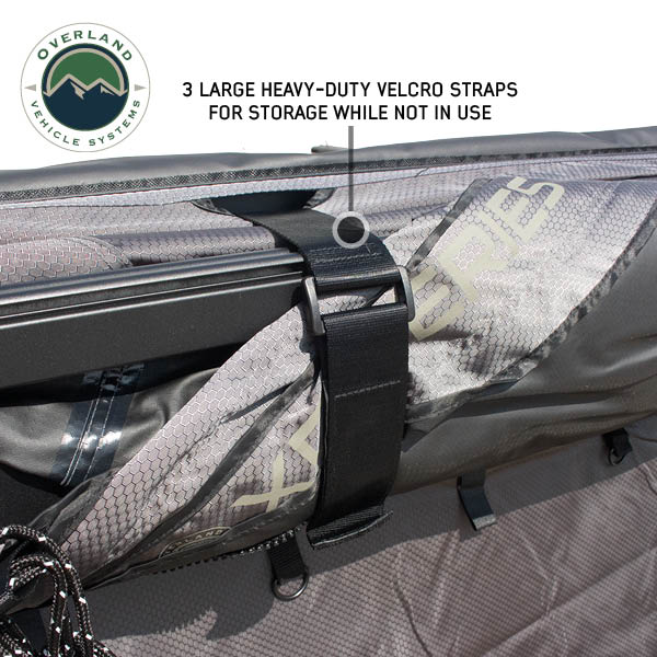 XD Nomadic 270 - Awning W/Lights & Black Out , Driver Side, Grey Hex, Black Trim & Black Travel Cover