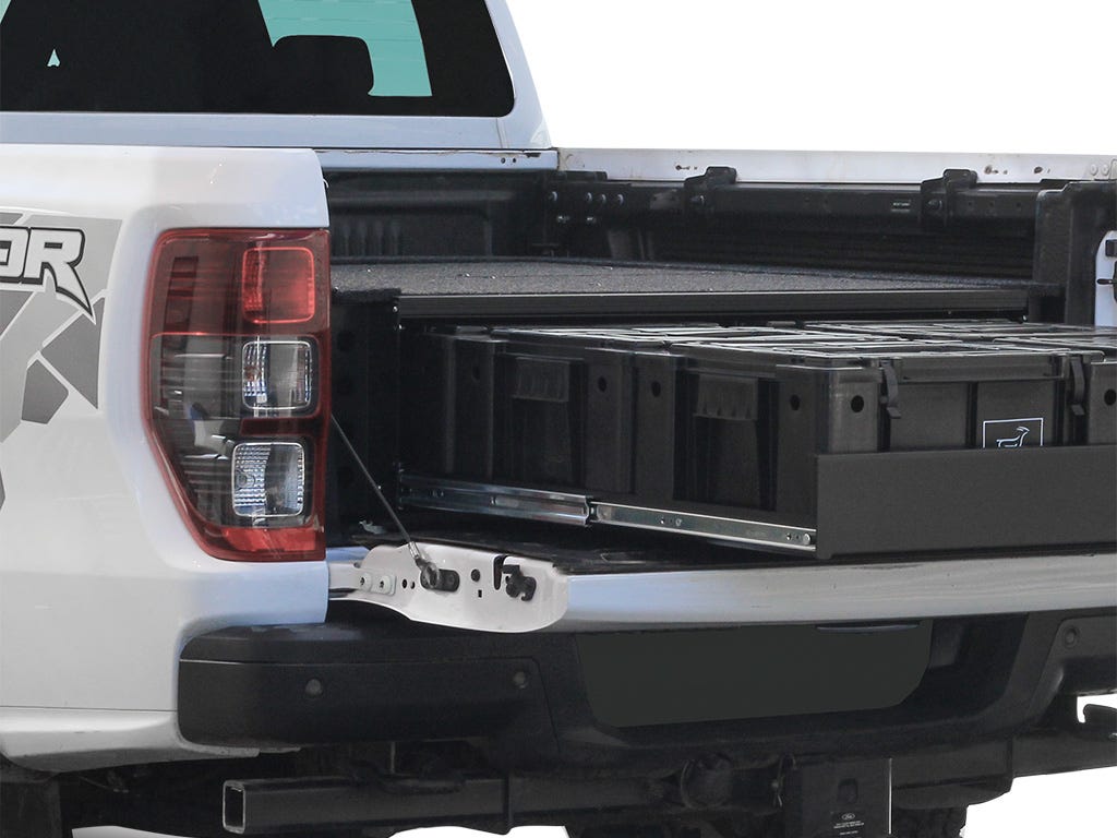 Ford Ranger Wildtrak / Raptor (2014-2022) w/Drop-In Bed Liner Wolf Pack Drawer Kit-2